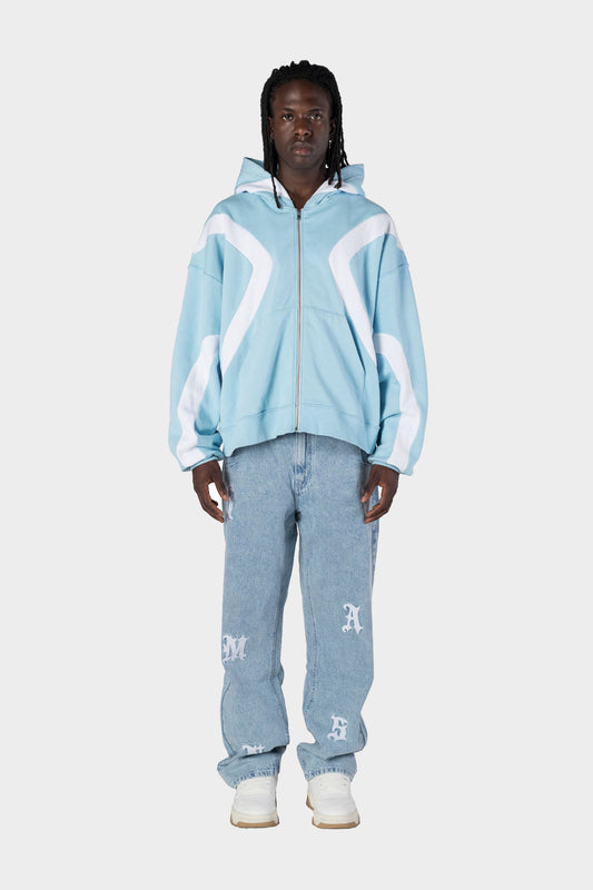 CALIFORNIA BLUE ZIP-HOODIE