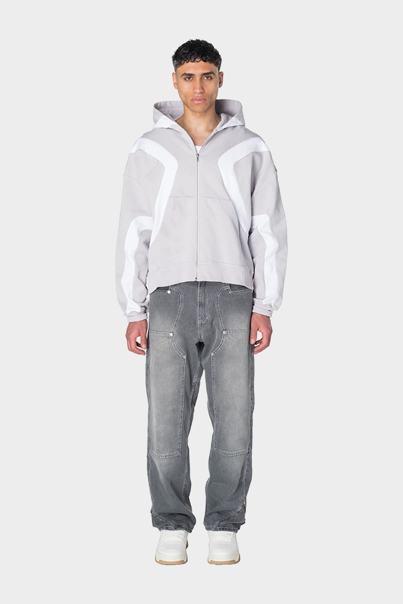 TWO-TONE ZIPPER GREY