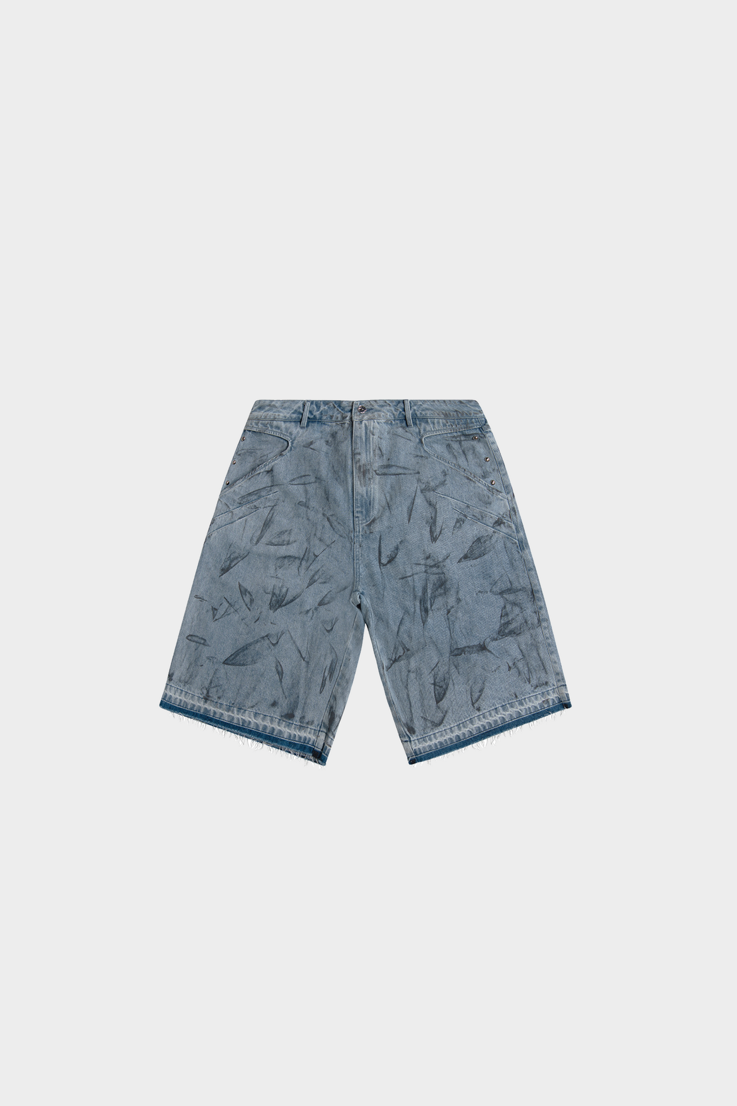 PAINTED DENIM SHORTS BLUE