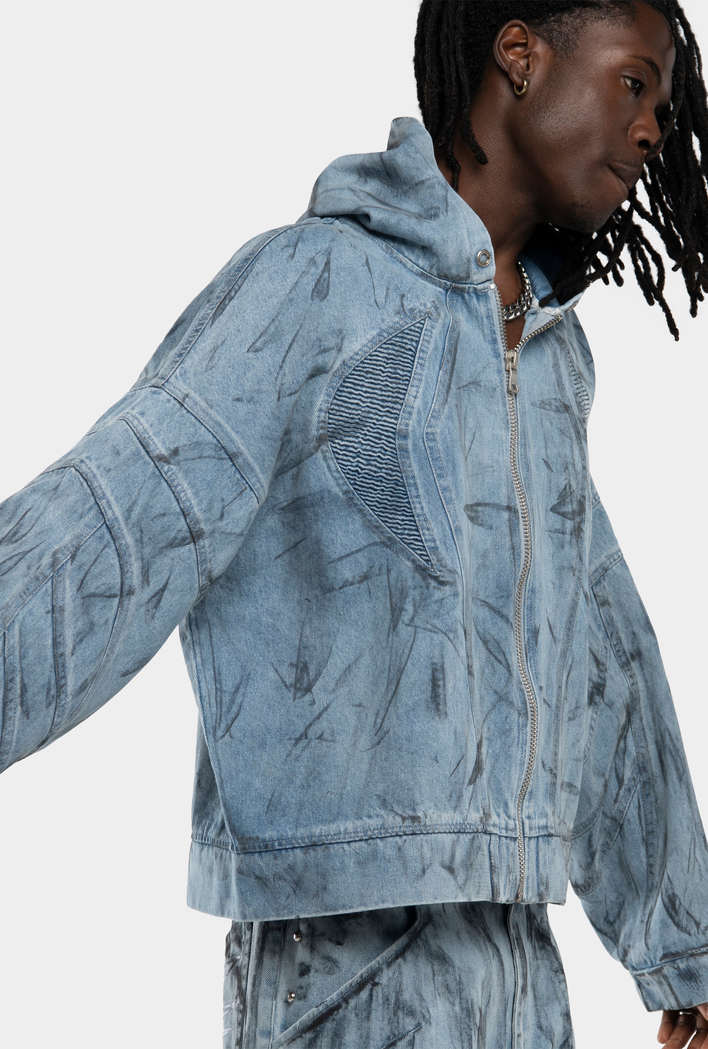 PAINTED DENIM JACKET BLUE