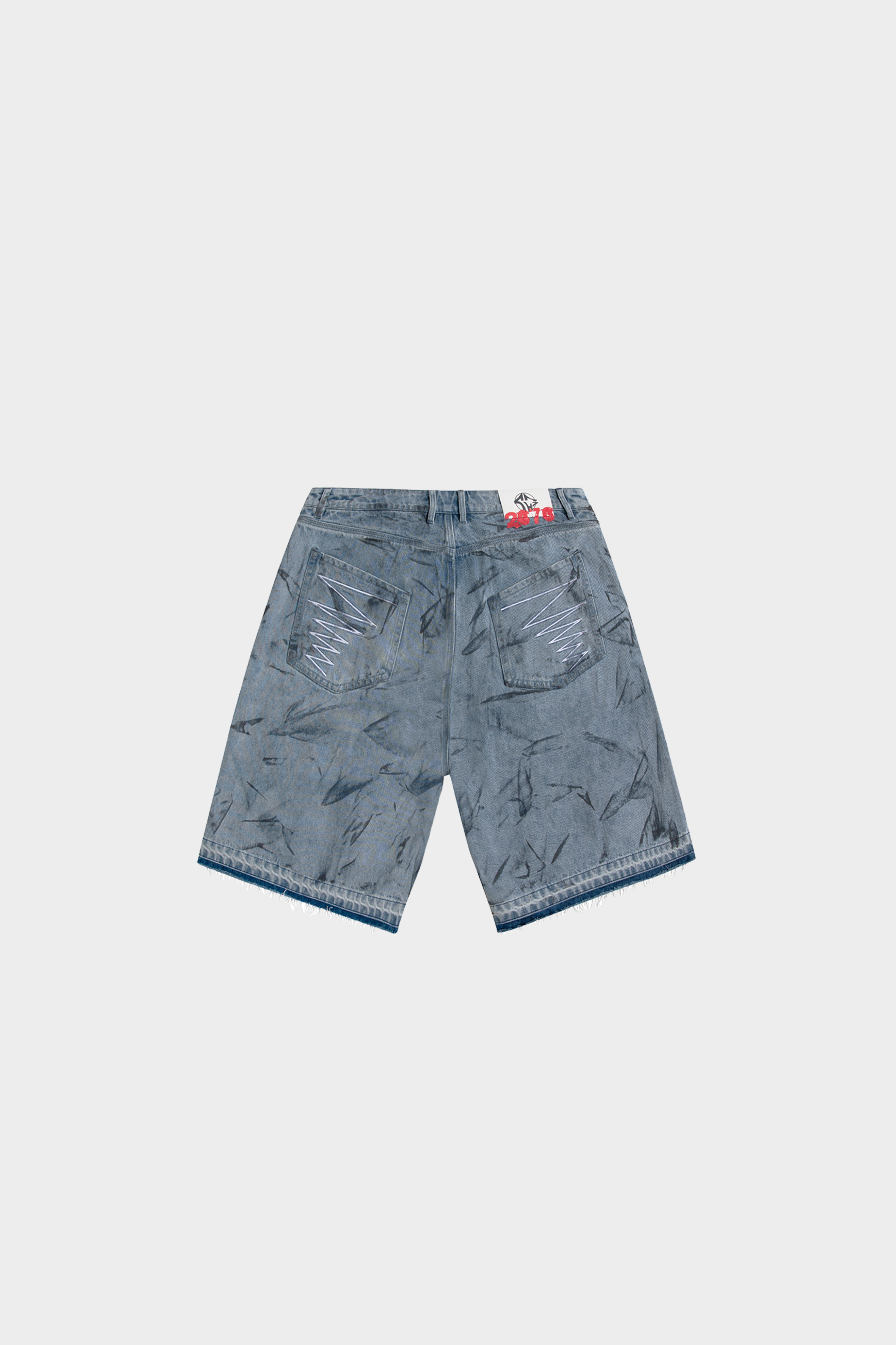 PAINTED DENIM SHORTS BLUE