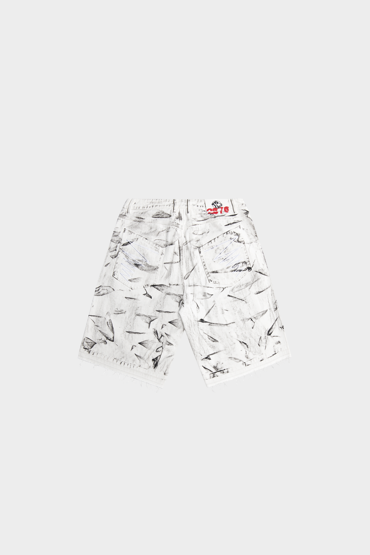 PAINTED DENIM SHORTS WHITE