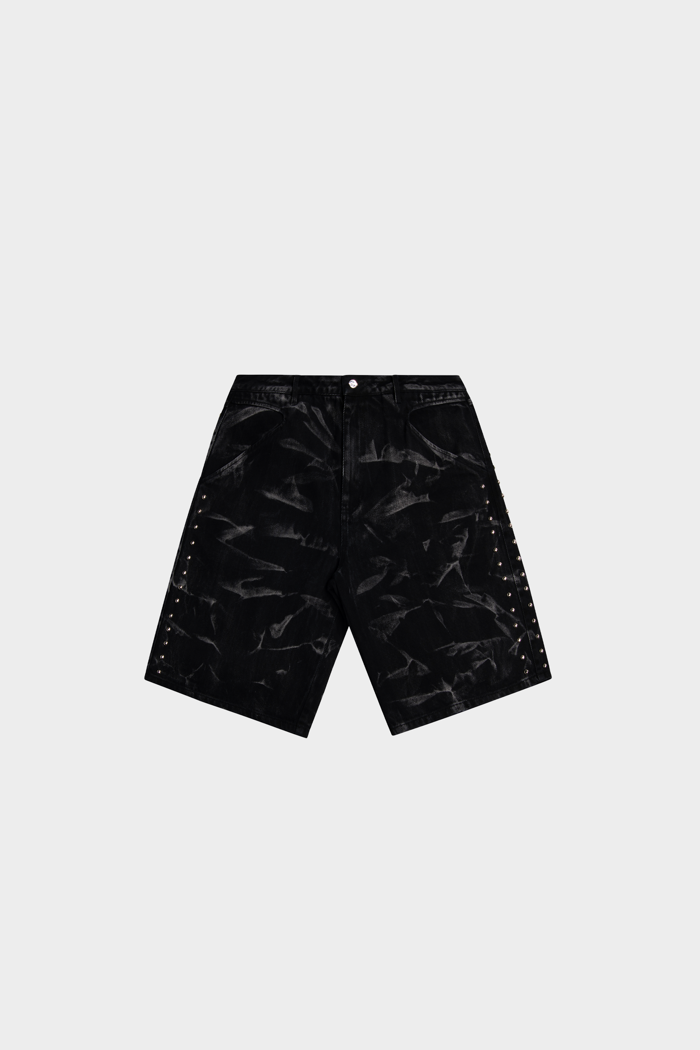 PAINTED DENIM SHORTS BLACK