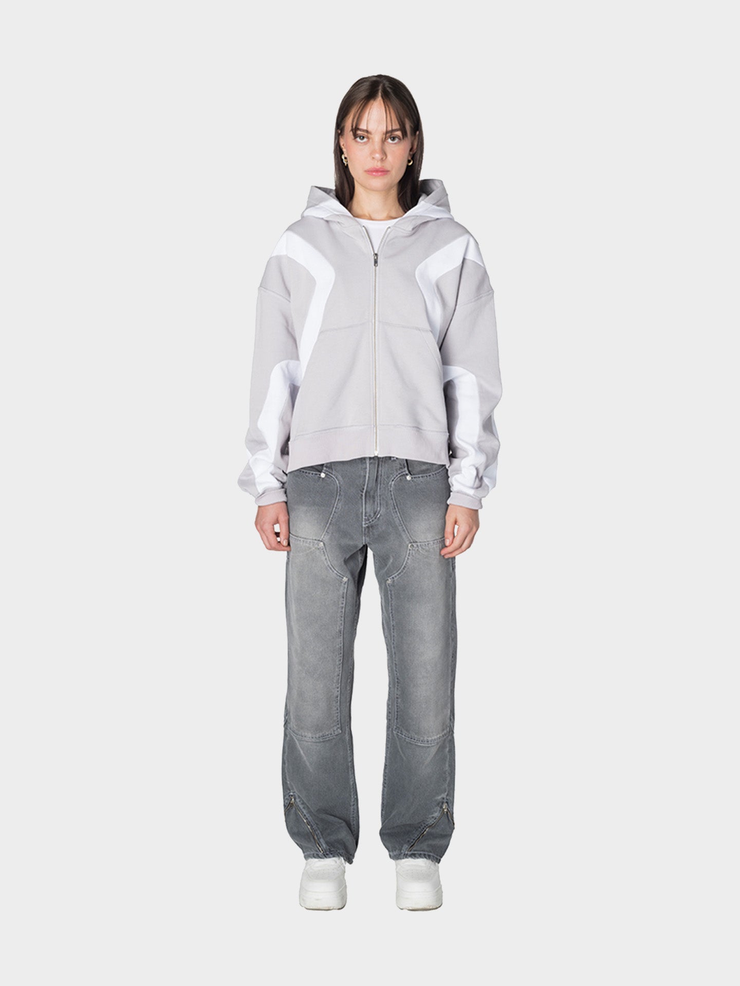 TWO-TONE ZIPPER GREY